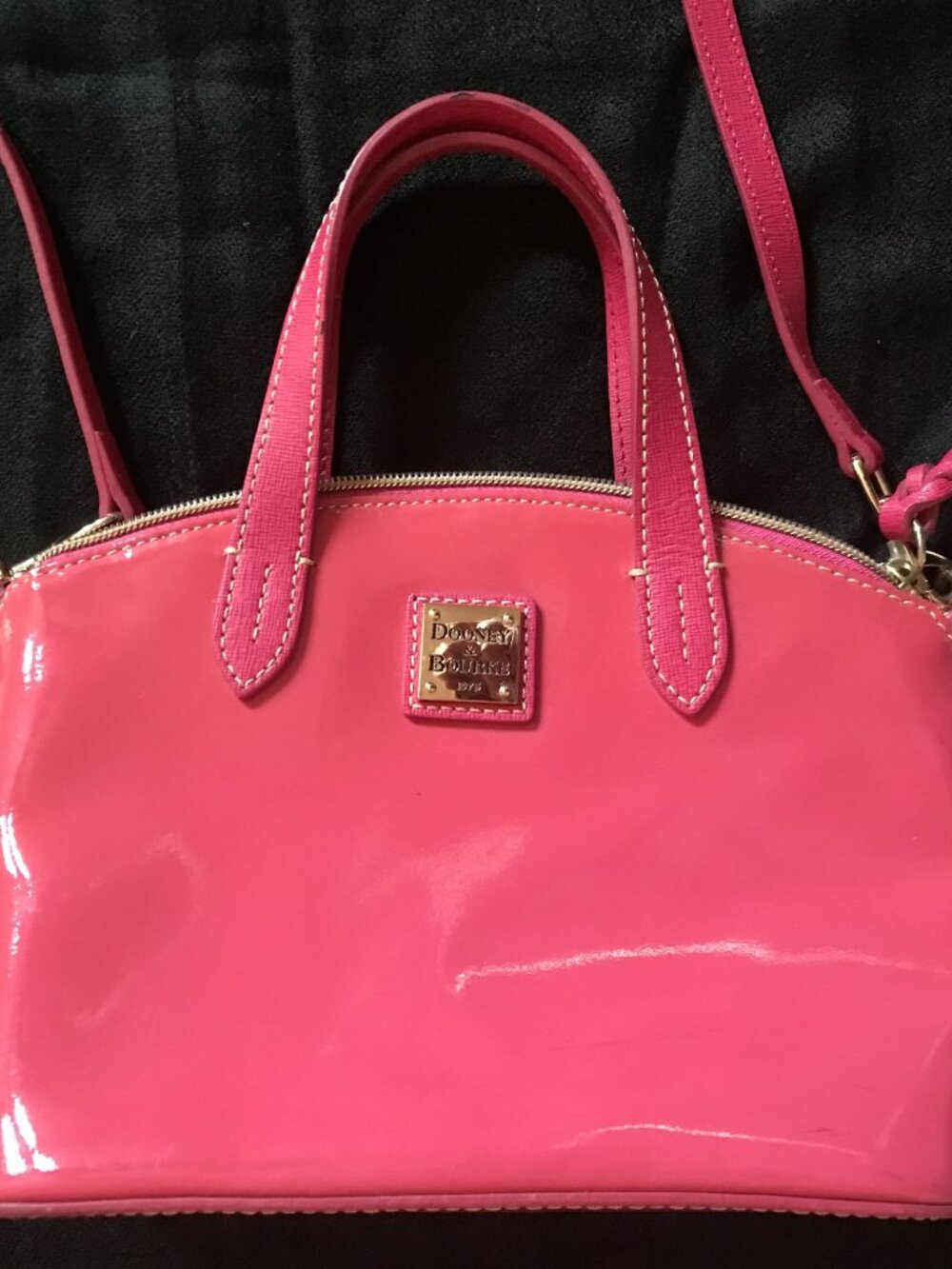 Dooney & Bourke Bright Pink Patent Tote Purse Handbag